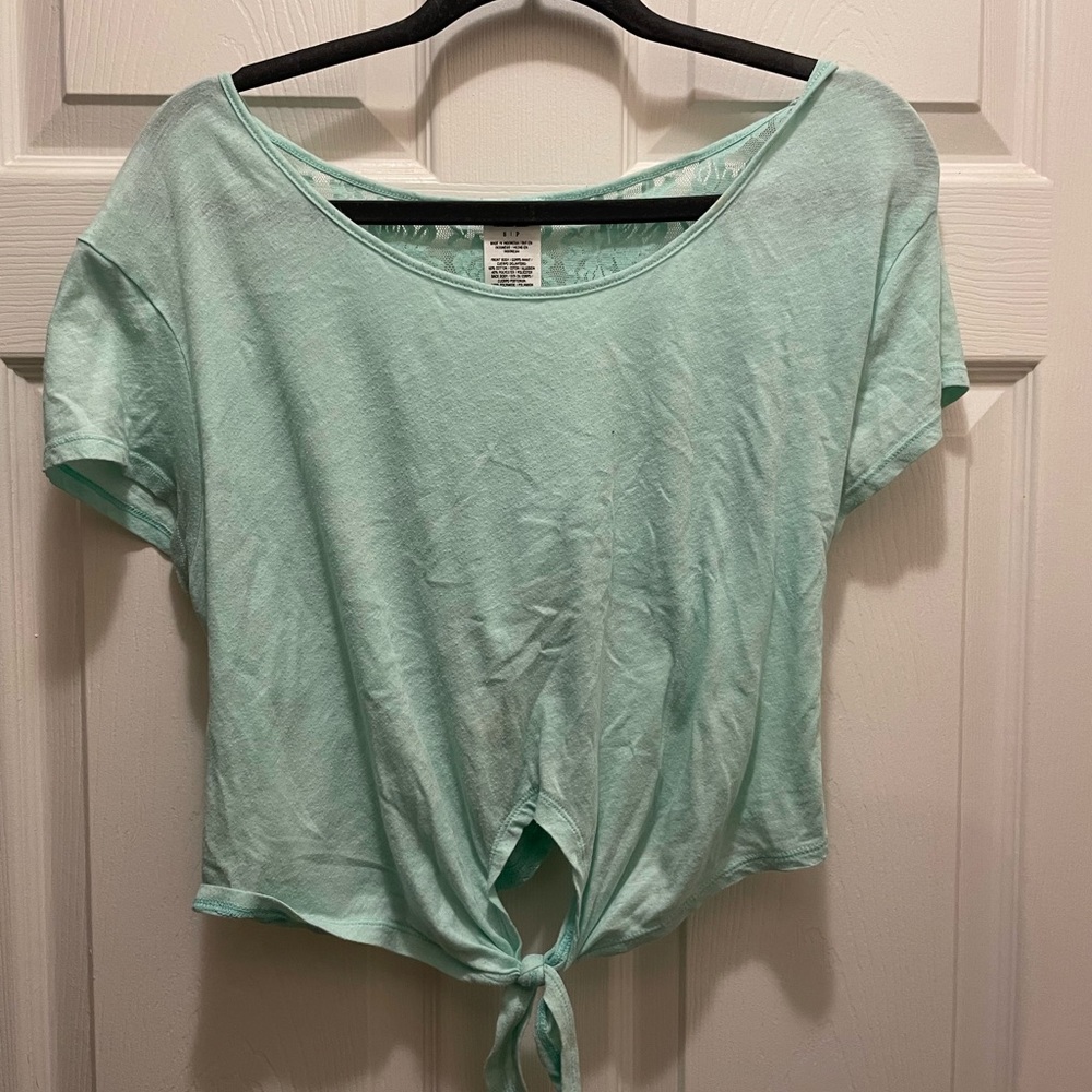 PINK Aqua Crop Top with lace back